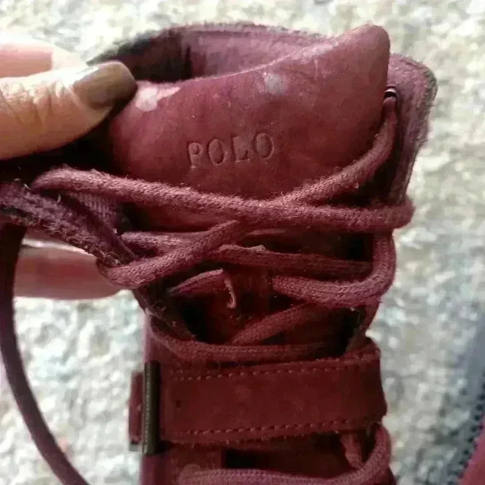 Ralph Lauren Kids Burgundy Ranger HI II Ski Polo Bear Suede Boots 10